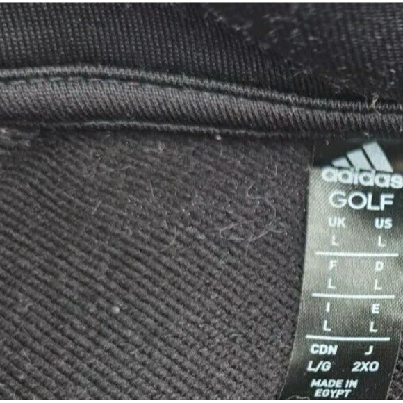 Mens ADIDAS Lightweight Golf Jacket Size Large L Black 3 Stripes UPF50 Full Zip - Picture 9 of 15